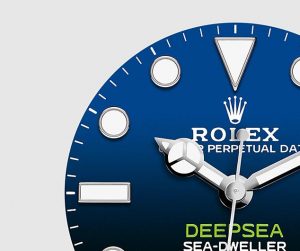 The 44 mm copy Rolex Sea-Dweller Deepsea 126660 watches have D-blue dials.