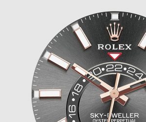 The 42 mm copy Rolex Sky-Dweller 316935 watches have grey dials.