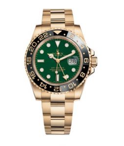 The luxury fake Rolex GMT-Master II 116718LN watches are made from gold.