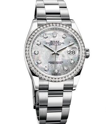 The mother-of-pearl dial and diamonds bezel are appealing to women wearers.